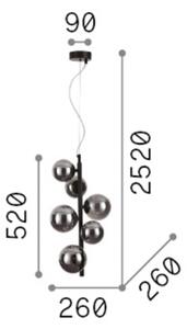 IDEAL LUX Lampa wisząca Perlage, mosiężny / złoty, salon / jadalnia, metal