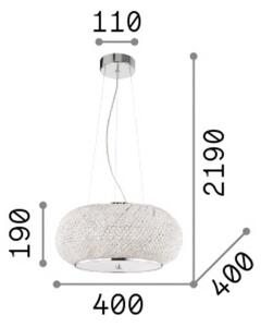 IDEAL LUX Lampa wisząca kryształowa Pasha, możliwość ściemniania, mosiężny / złoty, salon / jadalnia, metal