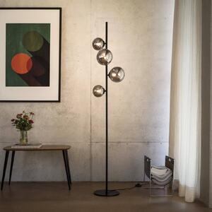 IDEAL LUX Lampa stojąca Perlage, czarny, salon / jadalnia, metal