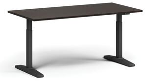 Stół z regulacją wysokości, elektryczny, 675-1325 mm, blat 1600x800 mm, podstawa czarna, wenge