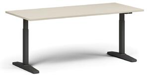 Stół z regulacją wysokości, elektryczny, 675-1325 mm, blat 1800x800 mm, podstawa czarna, brzoza