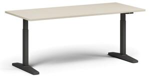 Stół z regulacją wysokości, elektryczny, 675-1325 mm, blat 1800x800 mm, podstawa czarna, brzoza