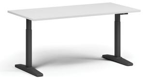 Stół z regulacją wysokości, elektryczny, 675-1325 mm, blat 1600x800 mm, podstawa czarna, biała