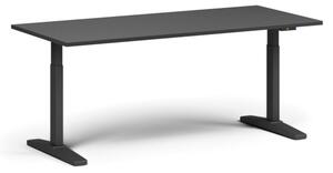 Stół z regulacją wysokości, elektryczny, 675-1325 mm, blat 1800x800 mm, podstawa czarna, grafit