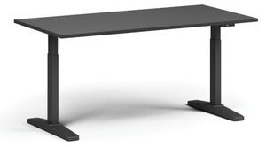 Stół z regulacją wysokości, elektryczny, 675-1325 mm, blat 1600x800 mm, podstawa czarna, grafit