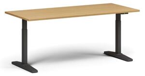 Stół z regulacją wysokości, elektryczny, 675-1325 mm, blat 1800x800 mm, podstawa czarna, buk