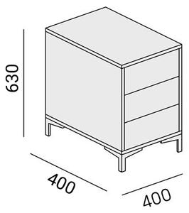 Komoda biurowa LAYERS, 3 szuflady, 400x400x630 mm, biała