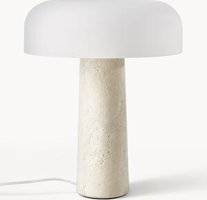 Lampa stołowa z trawertynową podstawą Carla