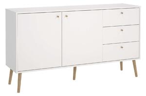 Duża biała komoda w skandynawskim stylu, 147 cm