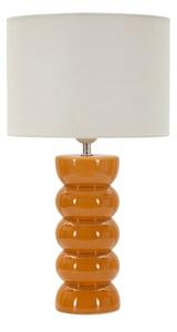 Musztardowa/biała lampa stołowa ceramiczna z tekstylnym kloszem (wysokość 46 cm) Torr – Mauro Ferretti