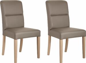 Wygodne krzesła ze sztucznej skóry, nogi bukowe - 2 sztuki
