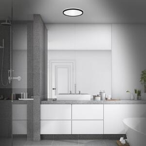 Briloner Lampa sufitowa Slim Drip, czarny, łazienka, tworzywo sztuczne