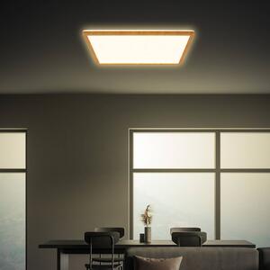Briloner Lampa sufitowa Tava Wood, jasne drewno, salon / jadalnia, tworzywo sztuczne