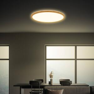 Briloner Lampa sufitowa Tava Wood, jasne drewno, salon / jadalnia, tworzywo sztuczne