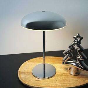 Briloner Lampa stołowa LED z akumulatorem Brilo unplugged Caxa 30 cm, chrom Caxa, możliwość ściemniania, chromowy / srebrny, salon / jadalnia, metal