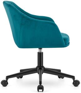 Zielone aksamitne biurowe krzesło obrotowe - Brasi