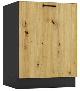 Szafka kuchenna dolna 60 cm grafit + dąb artisan G0-F09