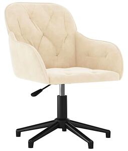Kremowe, obrotowe krzesło biurowe - Almada 3X