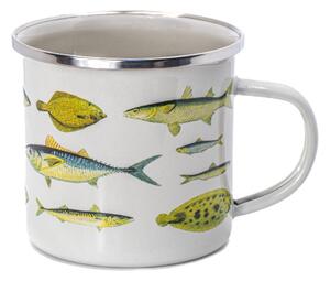 Biało-zielony kubek 310 ml Vintage Fish – Sass & Belle