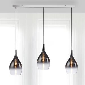 Paul Neuhaus Lampa wisząca Pilua, możliwość ściemniania, aluminiowy / szary / cynkowy, salon / jadalnia, szkło, nowoczesny