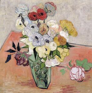 Reprodukcja Japanese Vase with Roses and Anemones 1890, Vincent van Gogh