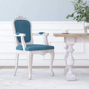 Krzesło stołowe, niebieskie, 62x59,5x100,5 cm, obite aksamitem