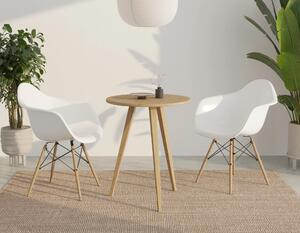 Drewniany okrągły stolik pomocniczy 60 cm