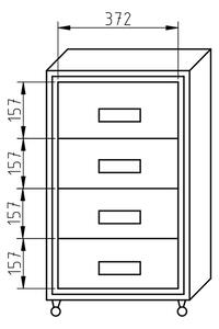 Kontener biurowy z 4-szufladami Offi OF-KB1