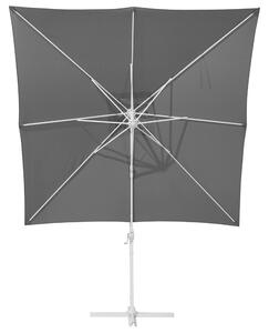 Parasol ogrodowy na wysięgniku składany 250 x 250 cm ciemnoszary Monza Beliani