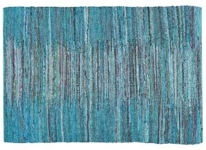 Dywan niebieski tkany ręcznie bawełniany do salonu 160 x 230 cm Mersin Beliani