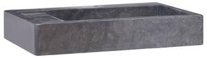 Umywalka, czarna, 58x39x10 cm, marmurowa
