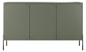 Komoda trzydrzwiowa z dwoma ukrytymi szufladami Sonatia 150 cm - oliwka