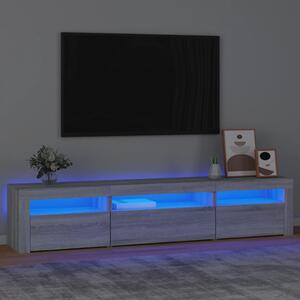 Szafka pod TV z oświetleniem LED, szary dąb sonoma,195x35x40 cm