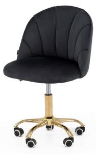EMWOmeble Krzesło obrotowe OF-500 czarny welur/złota noga