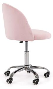 EMWOmeble Krzesło obrotowe OF-500 jasny róż welur/srebrna noga