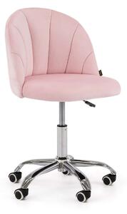 EMWOmeble Krzesło obrotowe OF-500 jasny róż welur/srebrna noga