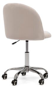 MebleMWM Krzesło obrotowe OF-500 | beżowy welur | srebrna noga