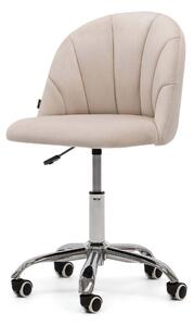 EMWOmeble Krzesło obrotowe OF-500 beżowy welur/srebrna noga