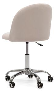 MebleMWM Krzesło obrotowe OF-500 | beżowy welur | srebrna noga
