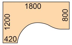 Biurko narożne PRIMO WHITE, 1800 x 1200 mm, lewe, biały/buk