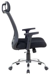 Krzesło biurowe obrotowe regulowana wysokość zagłówek szaro-czarne Noble Beliani