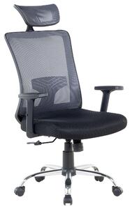 Krzesło biurowe obrotowe regulowana wysokość zagłówek szaro-czarne Noble Beliani