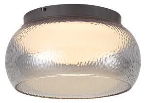 Lampa sufitowa Art Deco grafitowa z przydymionym szkłem i 3-stopniowo ściemnialnym LED - Thimble