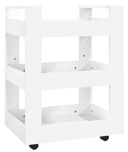 Biały drewniany wózek kuchenny na kółkach - Afex
