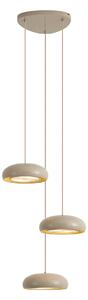 Lampa wisząca retro taupe z metalowym kloszem 6-punktowa - Macaron