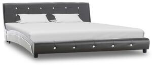 Rama łóżka, szara, sztuczna skóra, 160 x 200 cm