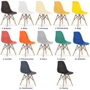 Komplet biały stół 80 cm z 3 krzesłami do kuchni - Osato 4X 12 kolorów