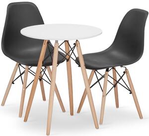 Zestaw biały skandynawski stół z 2 krzesłami - Osato 3X 12 kolorów
