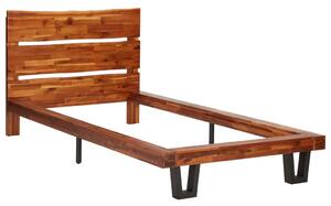 Rama łóżka z naturalną krawędzią, lite drewno akacjowe, 90 cm