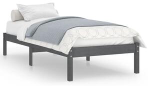 Rama łóżka, szara, drewno sosnowe, 75x190 cm, pojedyncza